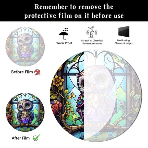 Owl Acrylic Suncatcher 2D - Picture 3 of 4